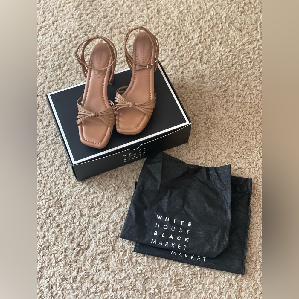 White House Black Market knotted platform sandal vachetta